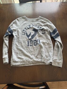 Disney Little Mermaid Crewneck Sweatshirt - Gray with Navy Graphic